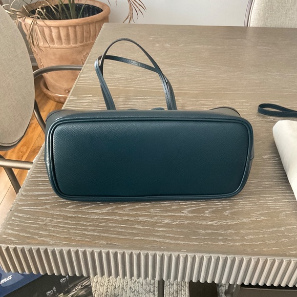 Salvatore Ferragamo Vara Women's Leather Tote and Pouch , Bluish Green - Picture 5 of 6